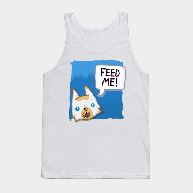 Feed Me! [Flame Point Cat With A Blue Background] Tank Top by Quirkball